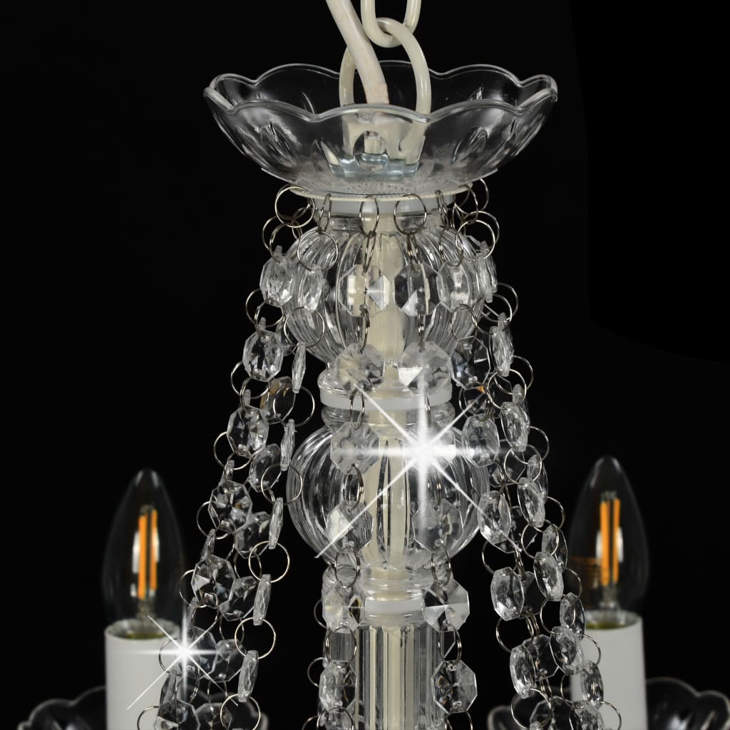 vidaXL Beaded Chandelier 12xE14 white