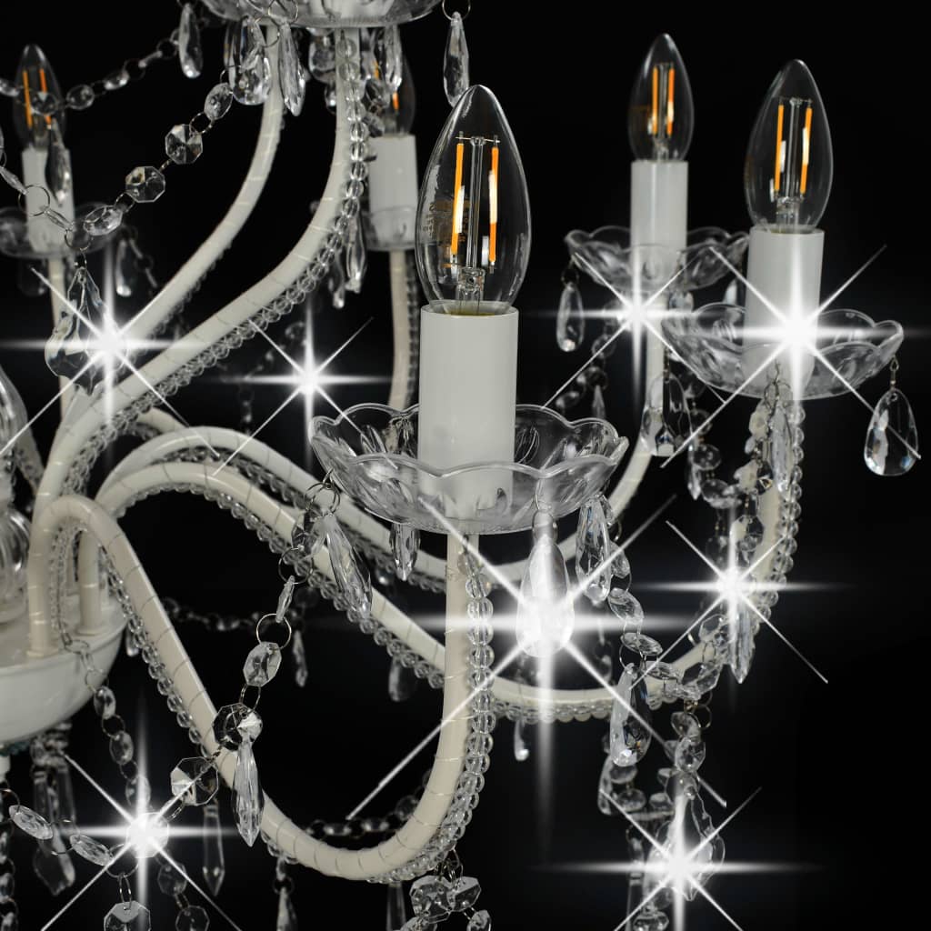 vidaXL 2-tier Chandelier 15xE14 White