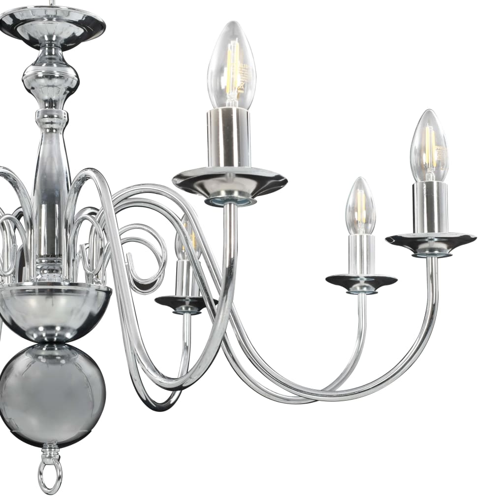 vidaXL Chandelier 8xE14 silver