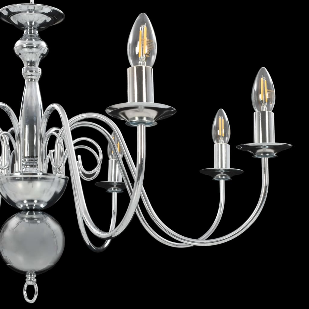 vidaXL Chandelier 8xE14 silver