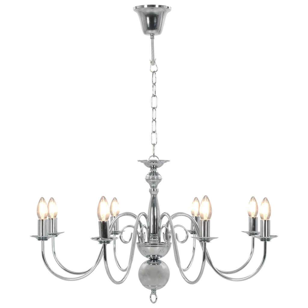 vidaXL Chandelier 8xE14 silver