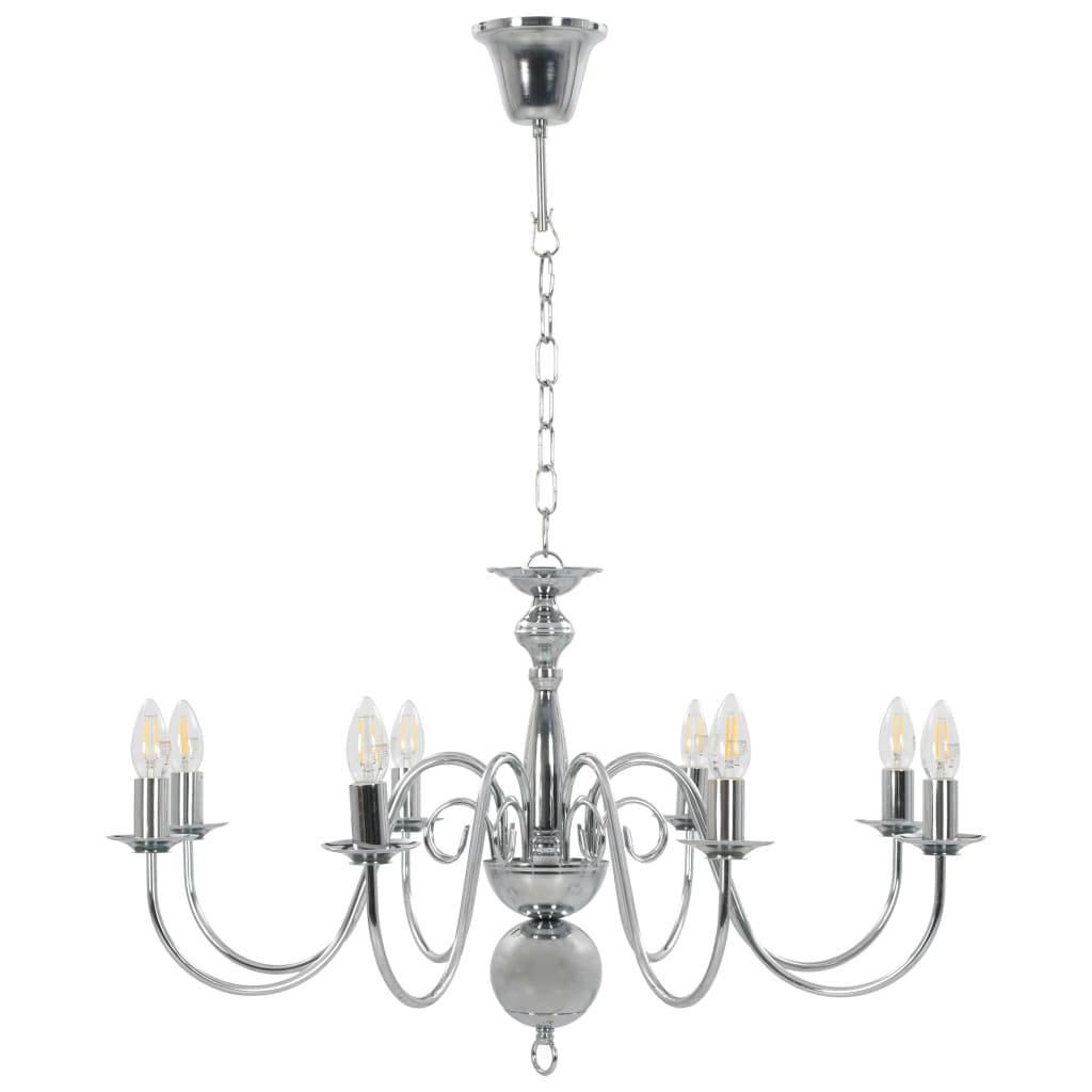 vidaXL Chandelier 8xE14 silver
