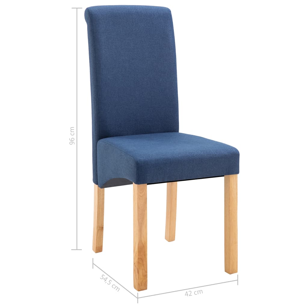vidaXL Eetkamerstoelen 4 st stof blauw