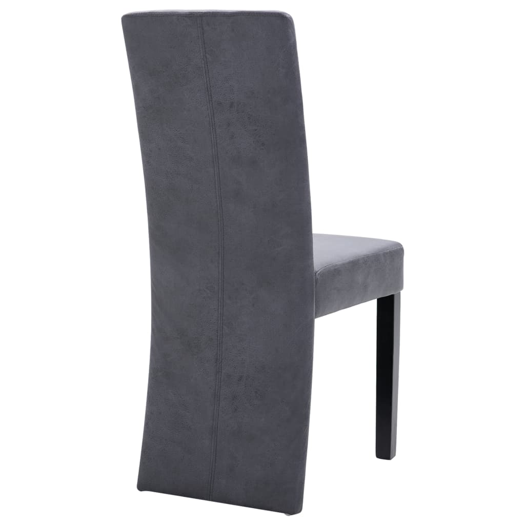 vidaXL Dining Chairs 4 pcs Faux Suede Grey
