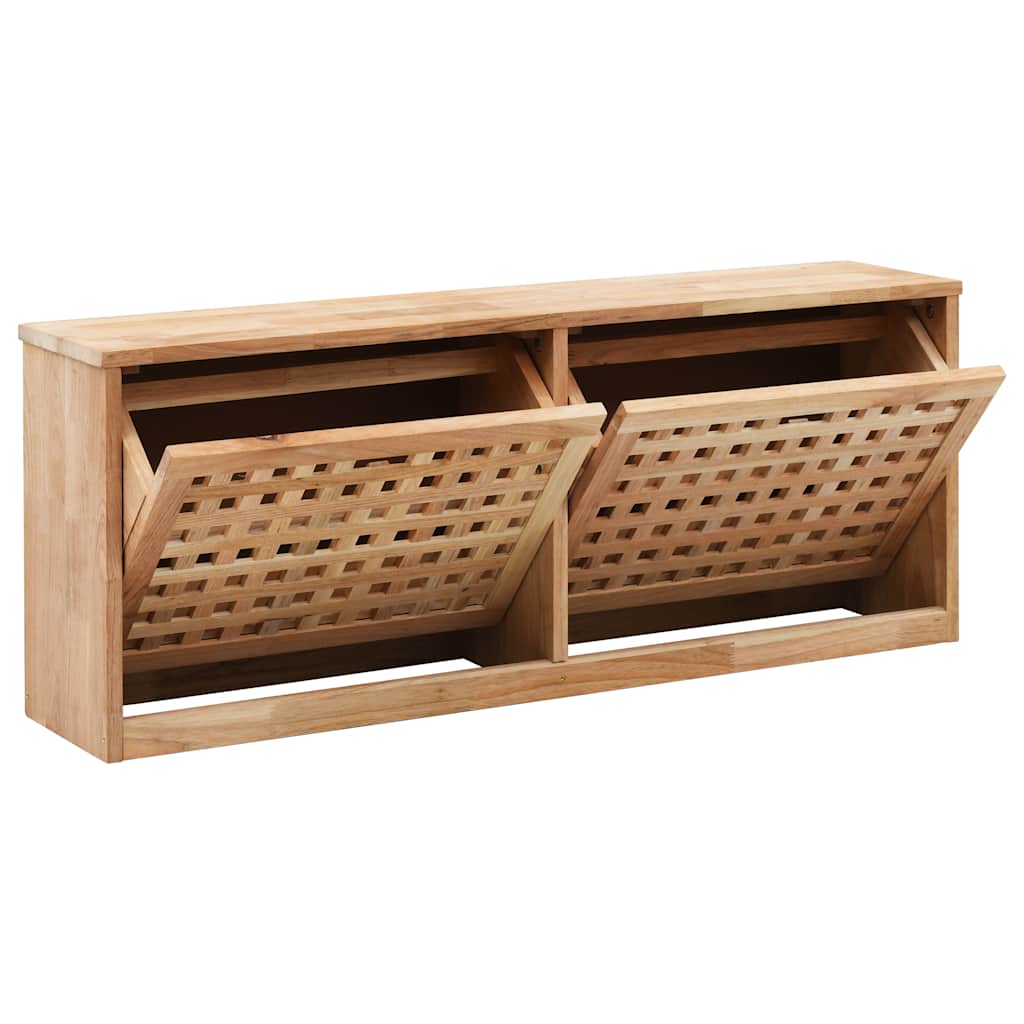 vidaXL Schoenenopbergbank 94x20x38 cm massief walnotenhout