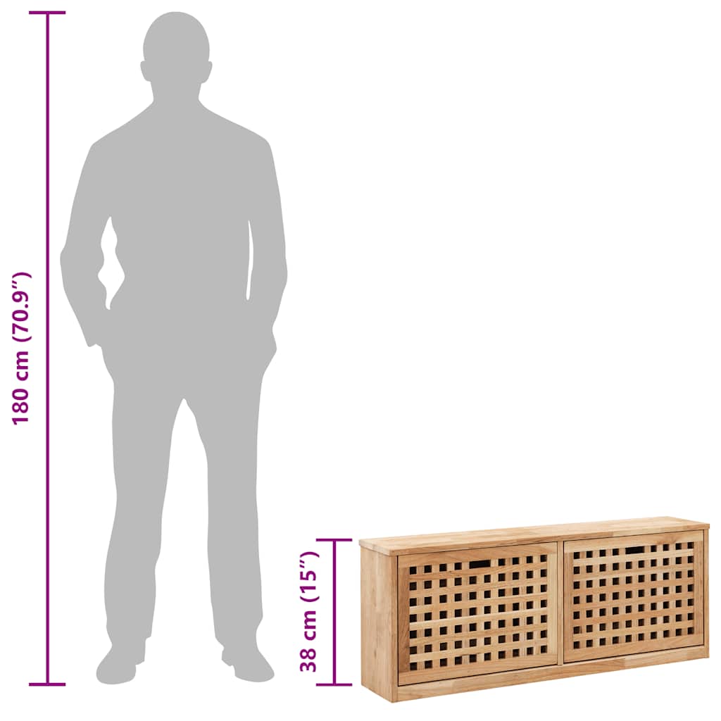 vidaXL Schoenenopbergbank 94x20x38 cm massief walnotenhout