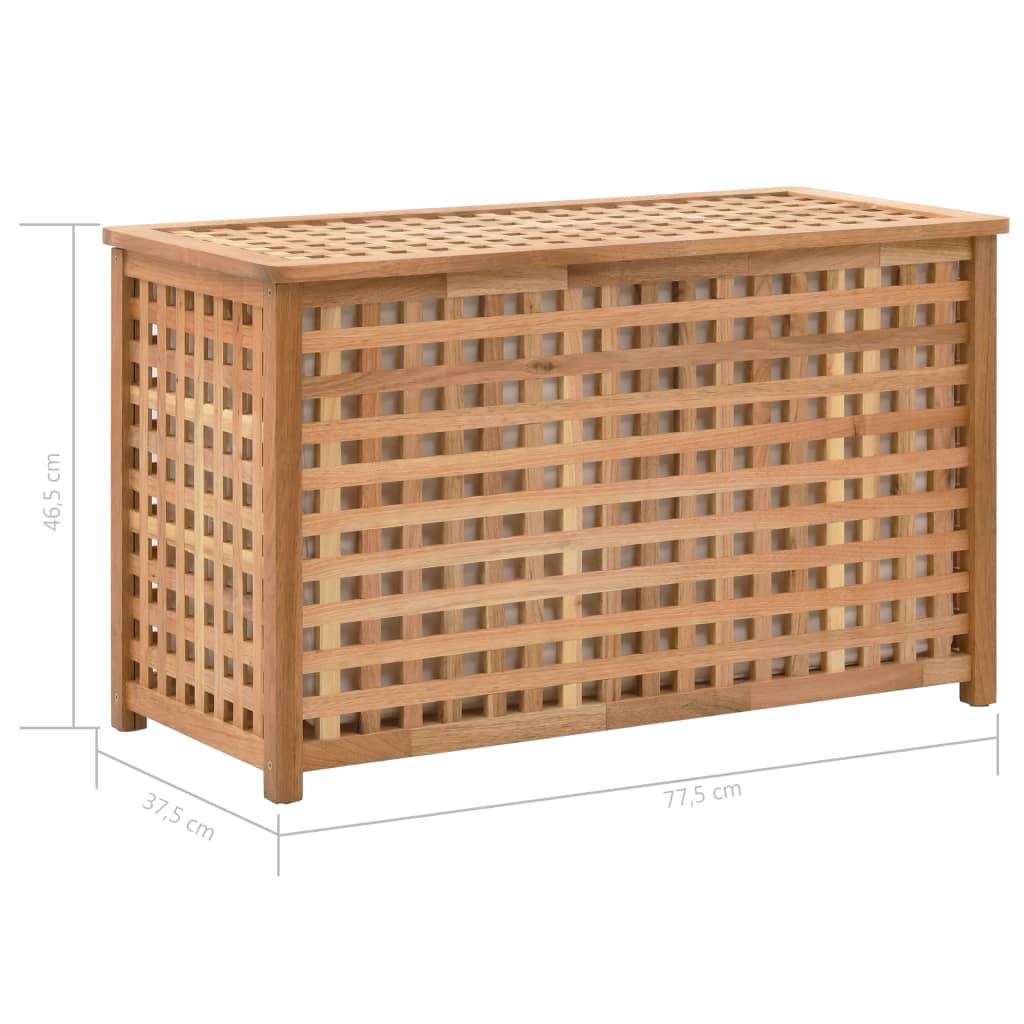 vidaXL Laundry Basket 77.5x37.5x46.5 cm Solid Walnut Wood