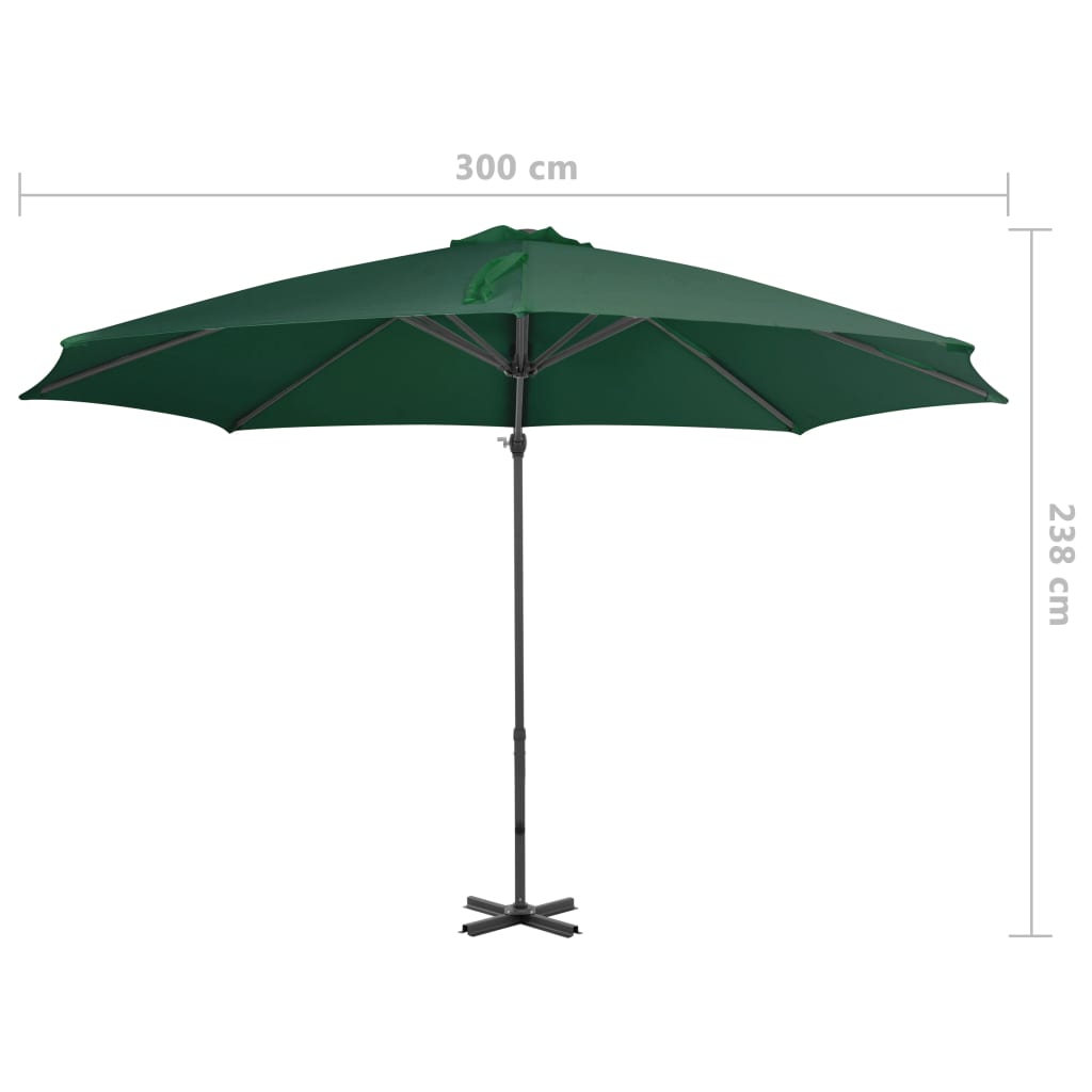 vidaXL Parasol met draagbare voet groen