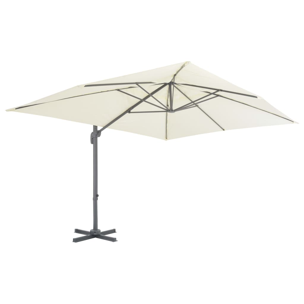 vidaXL Parasol met draagbare voet zandkleurig