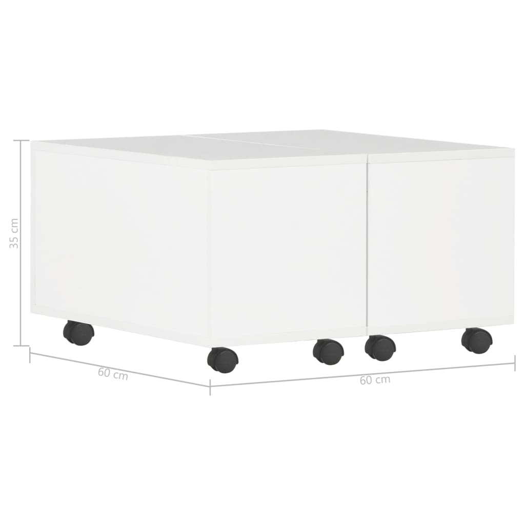 vidaXL Coffee table 60x60x35 cm engineered wood high gloss white