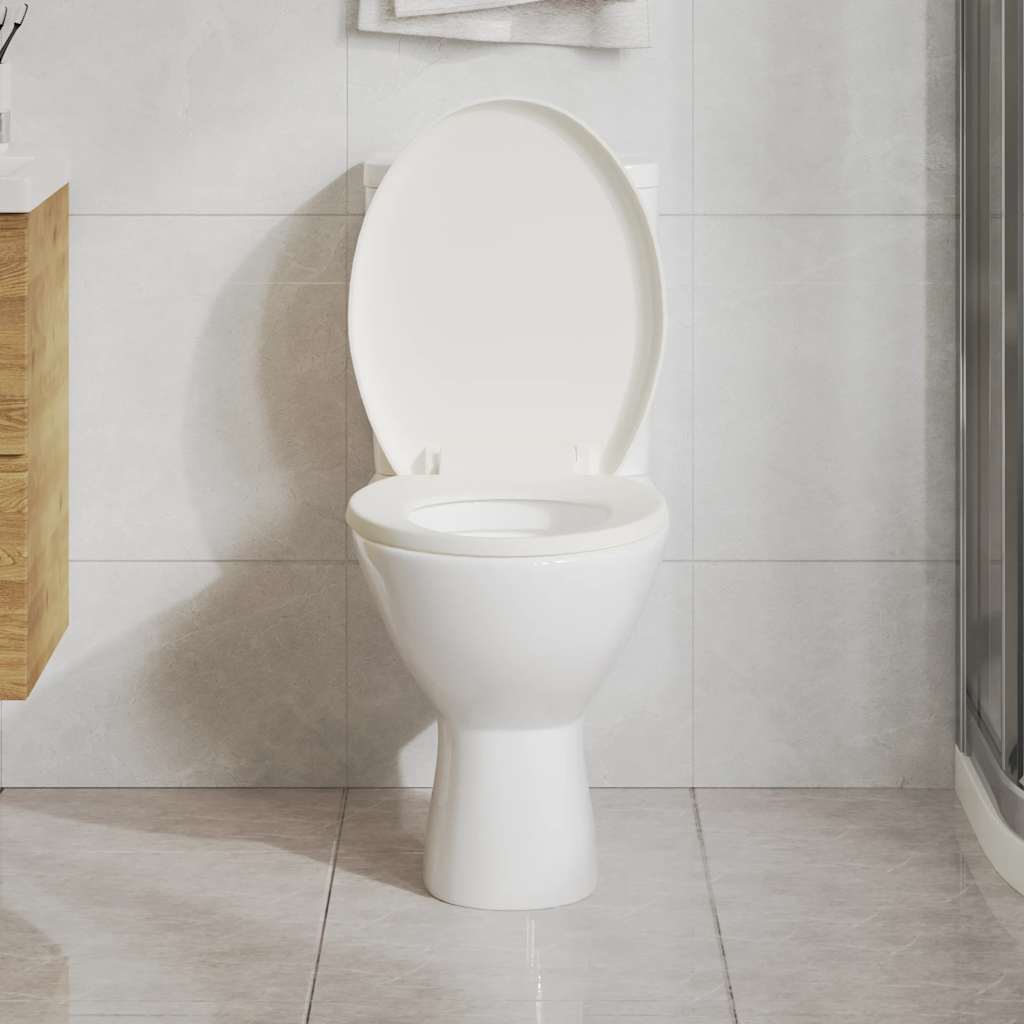 vidaXL Soft-Close Toilet Seat with Quick-Release Design Square White
