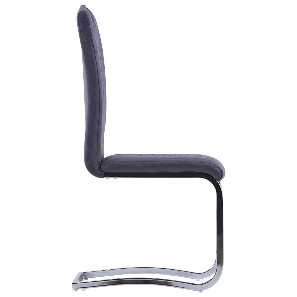 vidaXL Eetkamerstoelen 2 st kunstsuède grijs