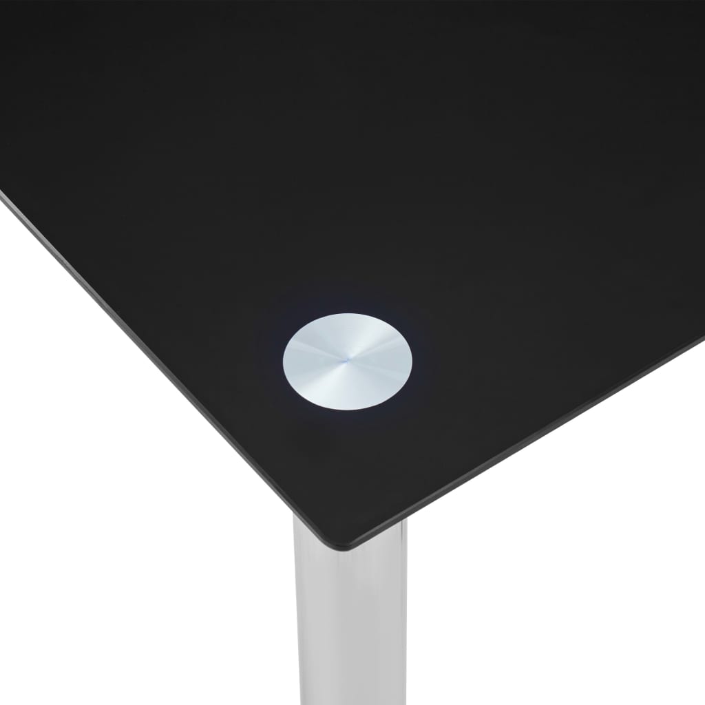 vidaXL Dining Table 120x60x75 cm Tempered Glass Black