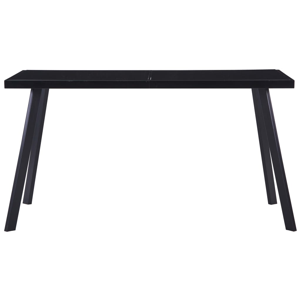 vidaXL Eettafel 140x70x75 cm gehard glas zwart