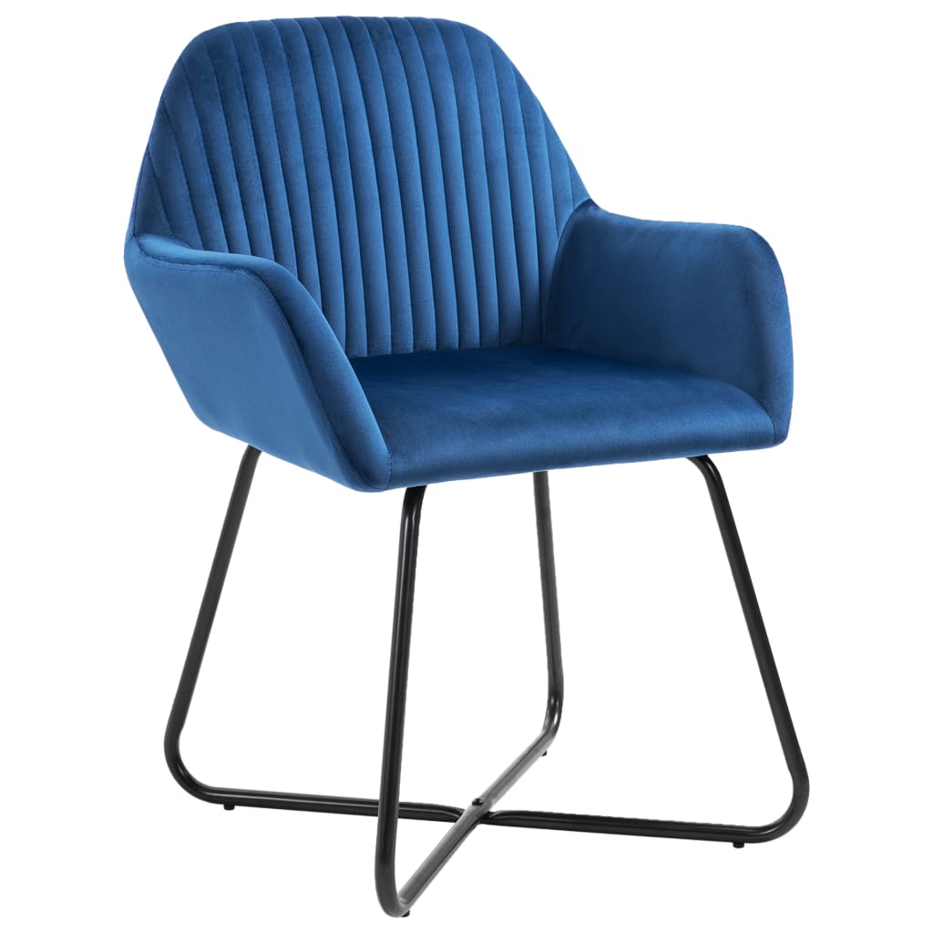 vidaXL Eetkamerstoelen 2 st fluweel bleu