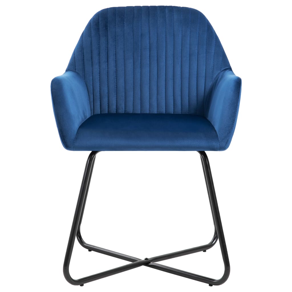 vidaXL Eetkamerstoelen 2 st fluweel bleu