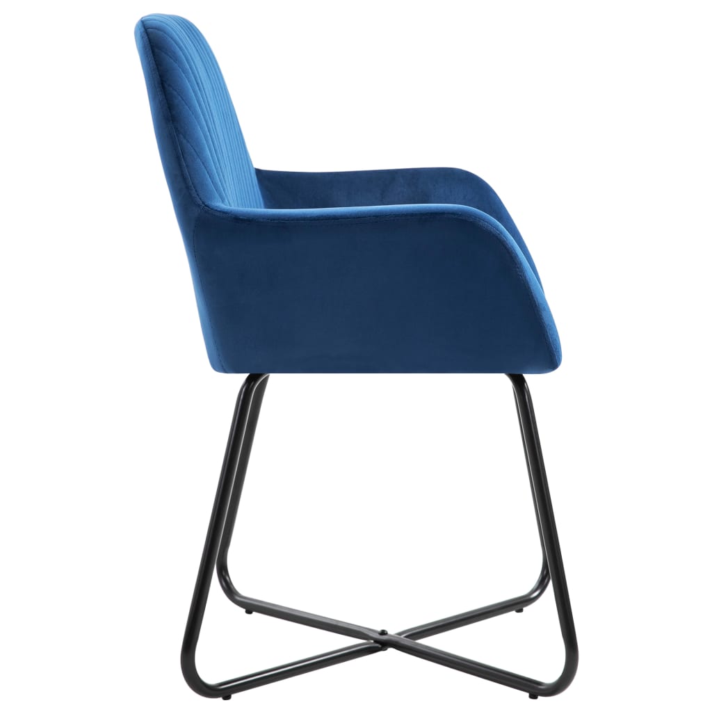 vidaXL Eetkamerstoelen 2 st fluweel bleu
