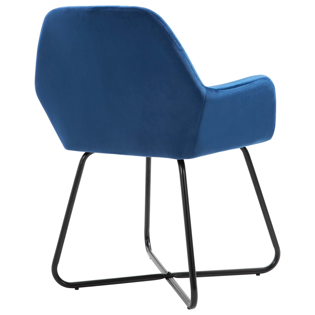 vidaXL Eetkamerstoelen 2 st fluweel bleu