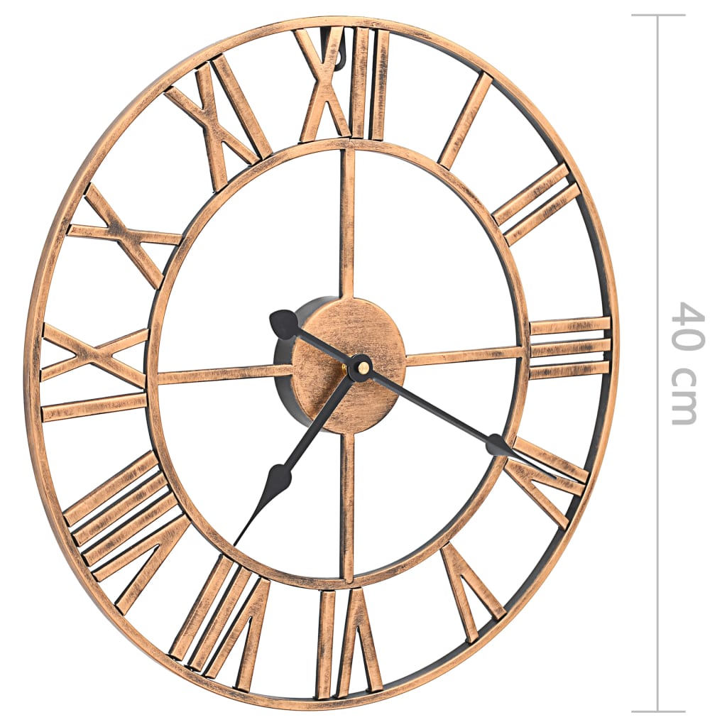 vidaXL Wall Clock 40 cm Metal Gold