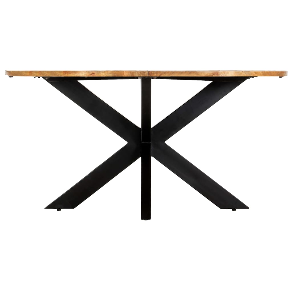 vidaXL Eettafel rond 150x76 cm massief mangohout