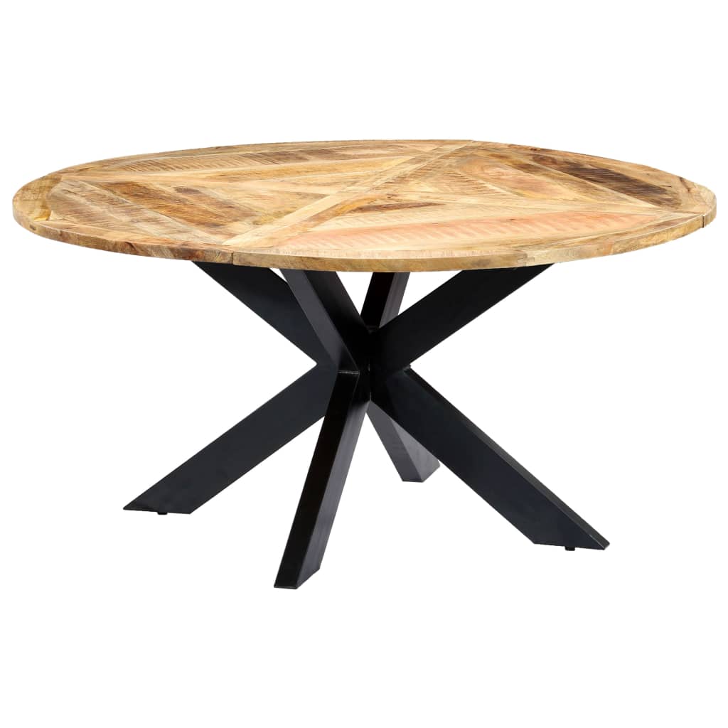 vidaXL Eettafel rond 150x76 cm massief mangohout