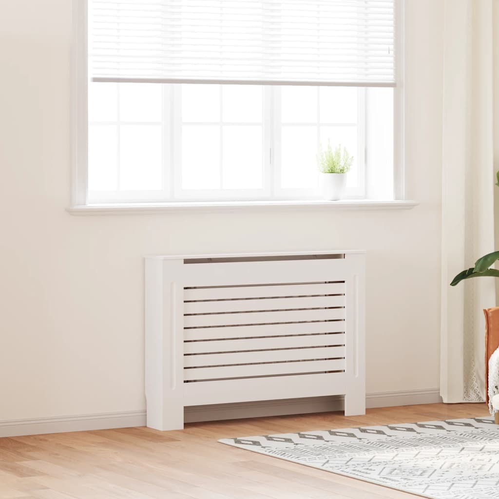 vidaXL Radiator Cover 112x19x81.5 cm MDF white