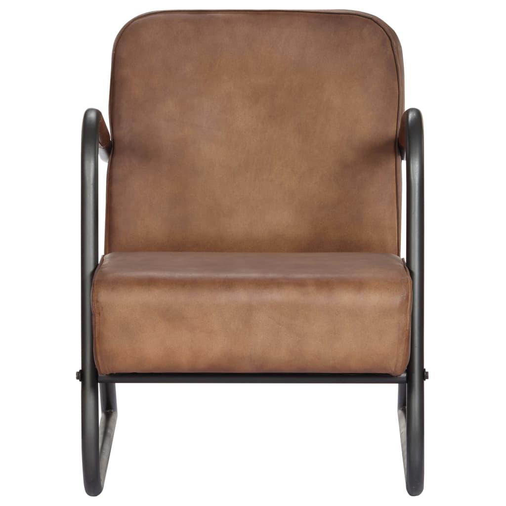 vidaXL Recliner Genuine Leather Light Brown