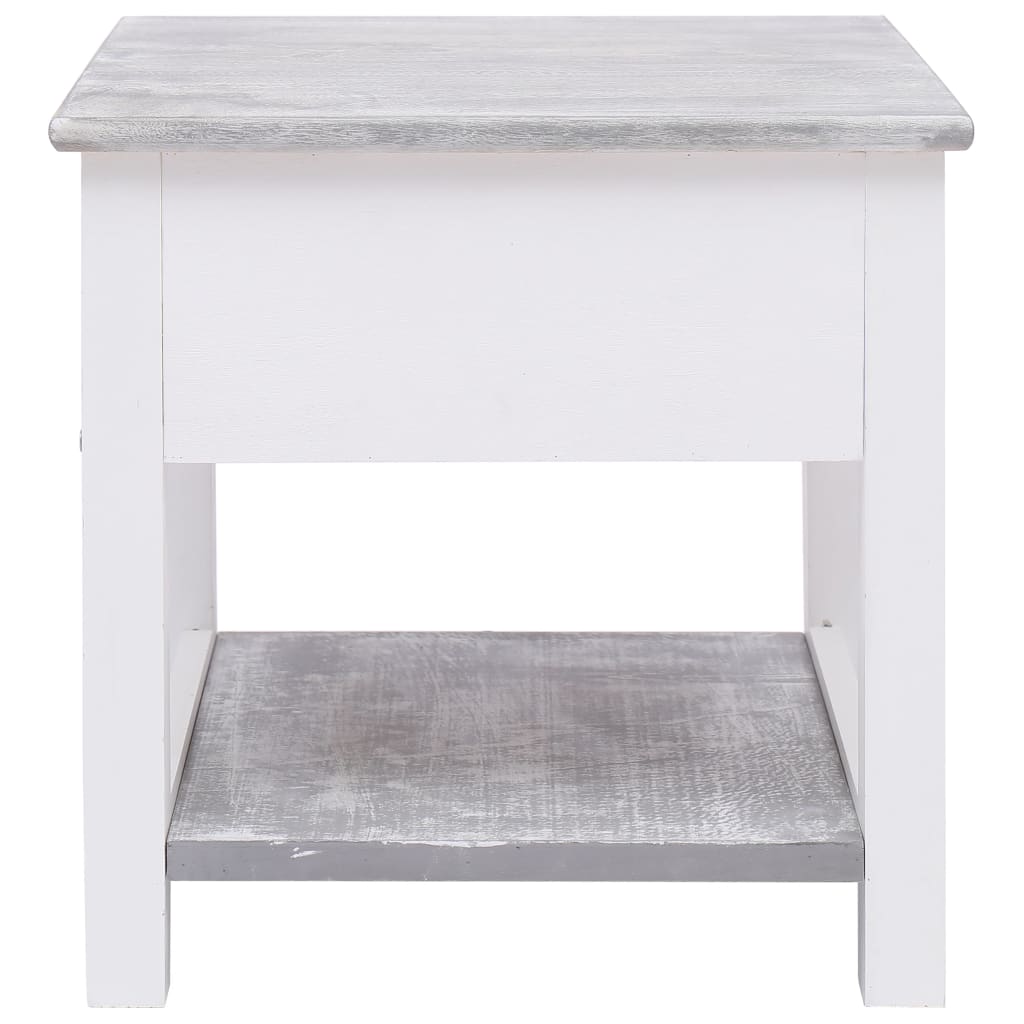 vidaXL Bijzettafel 40x40x40 cm paulowniahout grijs