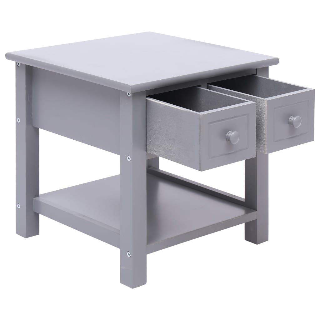 vidaXL Bijzettafel 40x40x40 cm paulowniahout grijs