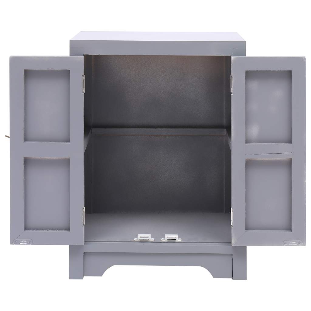 vidaXL Nachtkastje 38x28x52 cm paulowniahout grijs