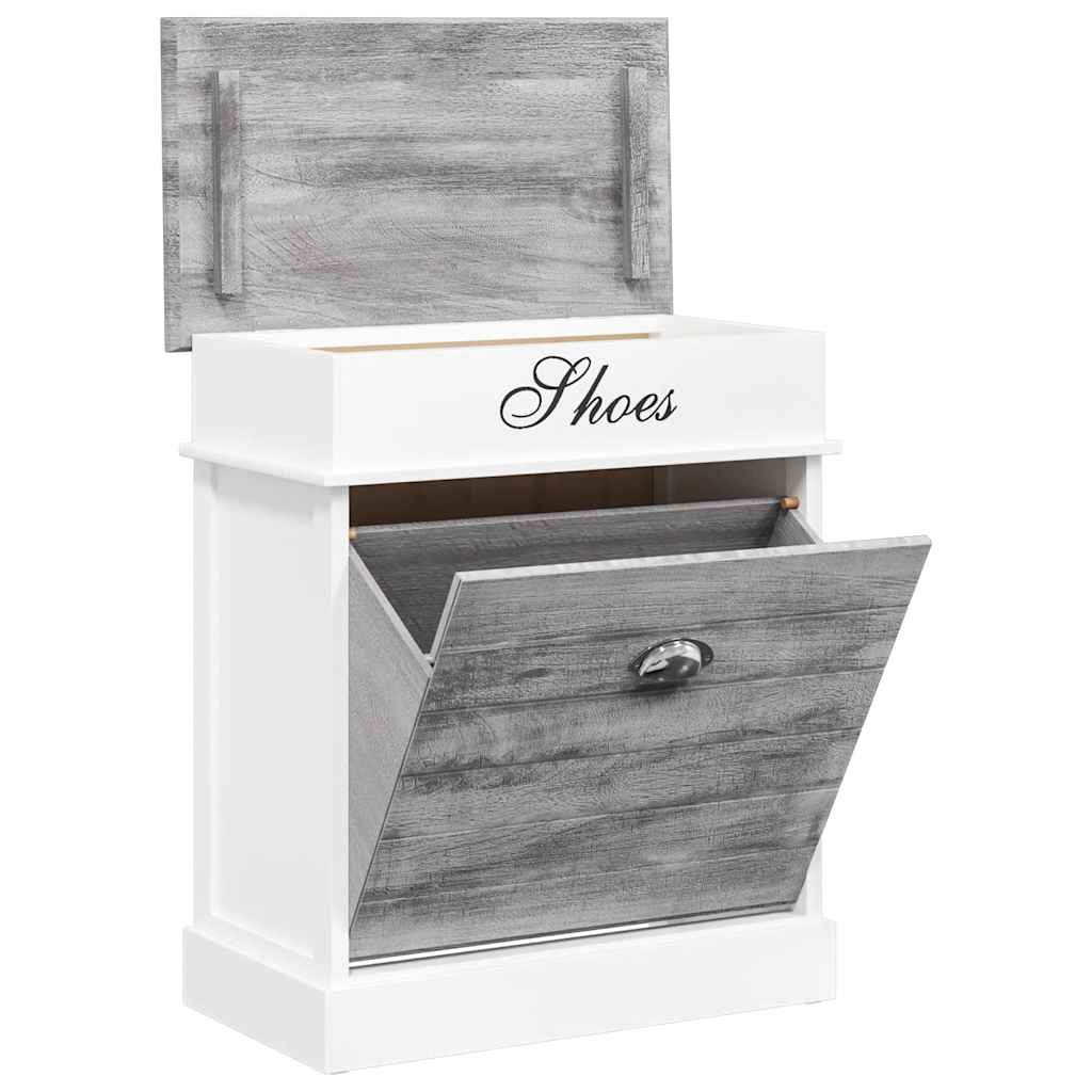 vidaXL Schoenenkast 50x28x58 cm paulowniahout grijs