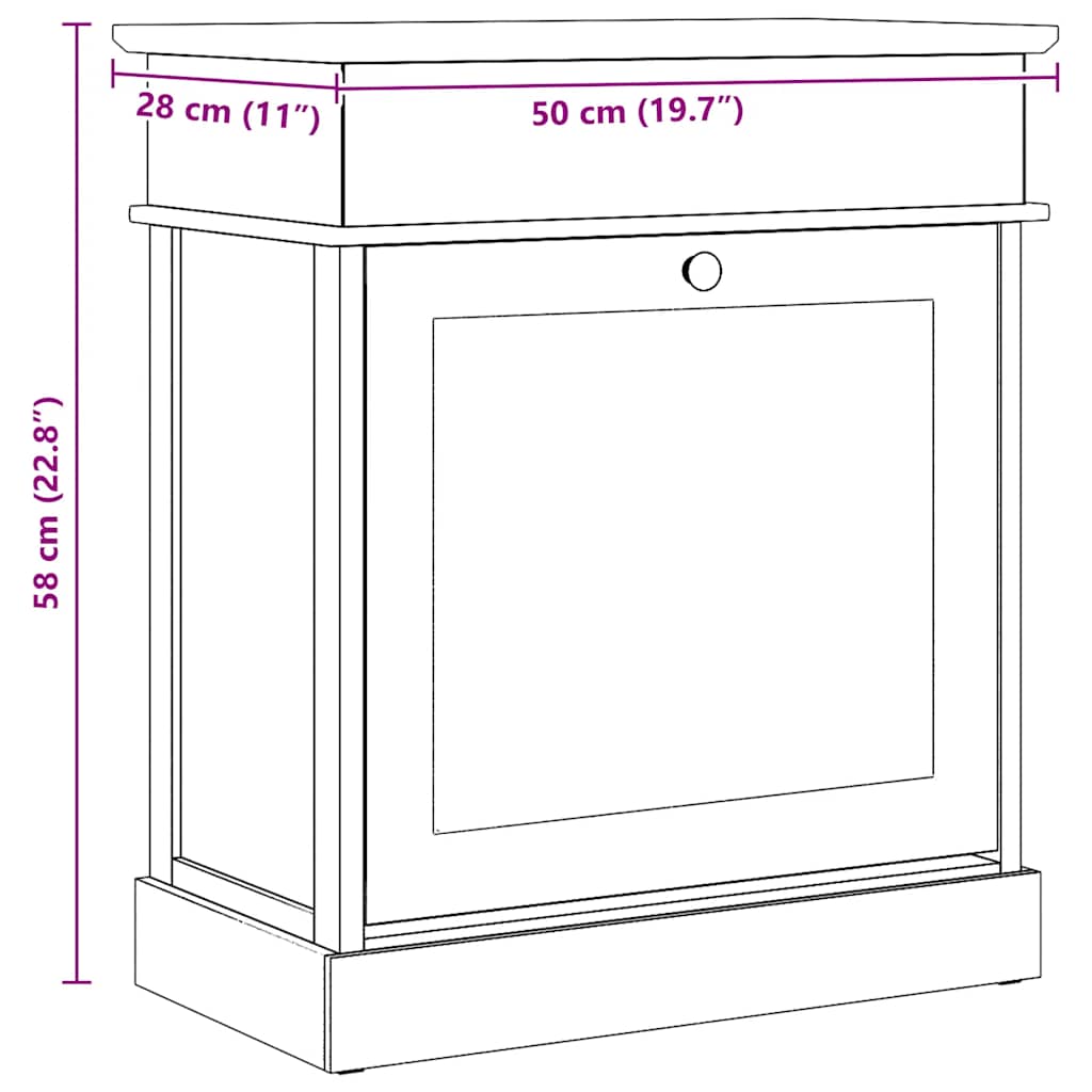 vidaXL Schoenenkast 50x28x58 cm paulowniahout grijs