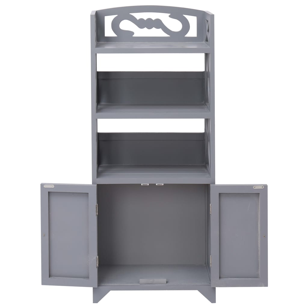 vidaXL Bathroom Cabinet 46x24x116 cm paulownia wood grey