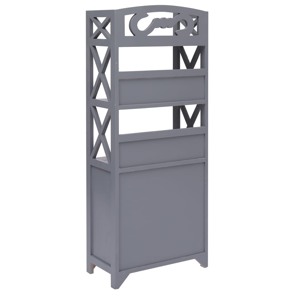 vidaXL Bathroom Cabinet 46x24x116 cm paulownia wood grey