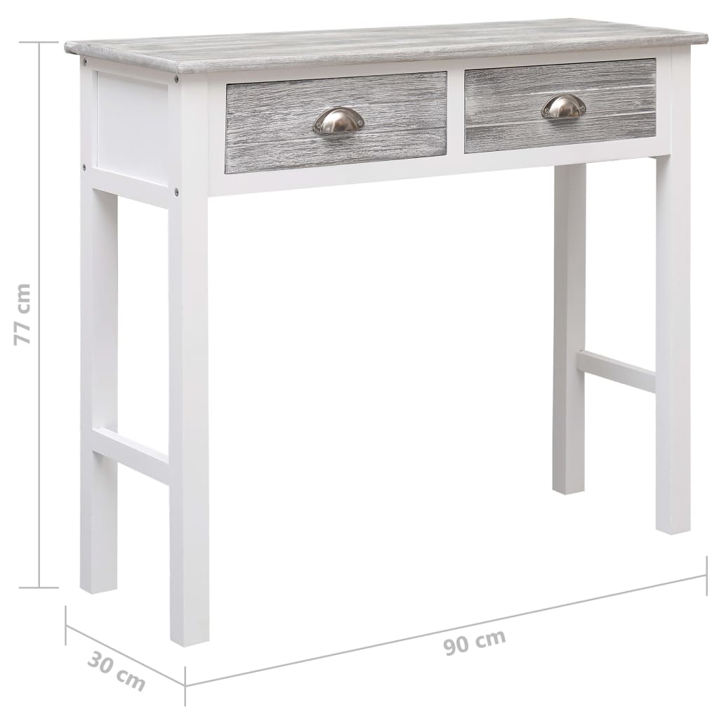 vidaXL Wandtafel 90x30x77 cm hout grijs