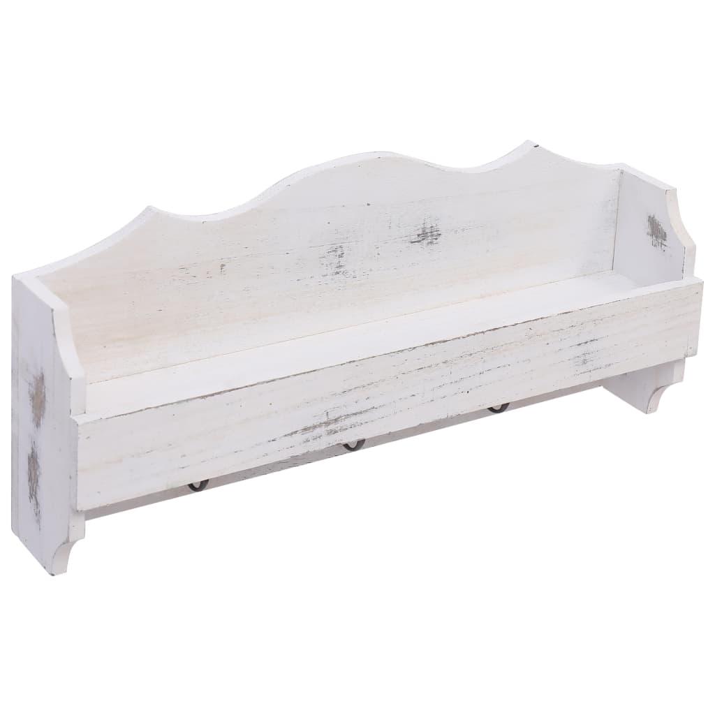 vidaXL Wandkapstok 50x10x23 cm hout wit