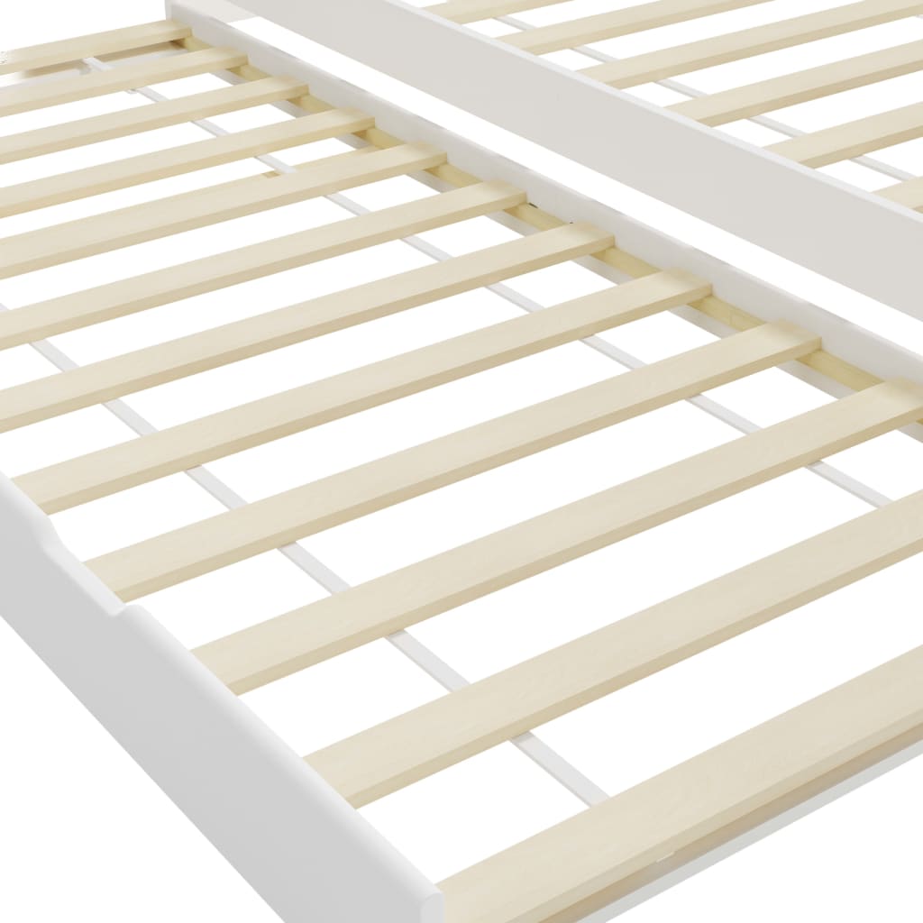 vidaXL Extendable Day Bed Solid Pine White 90x200 cm
