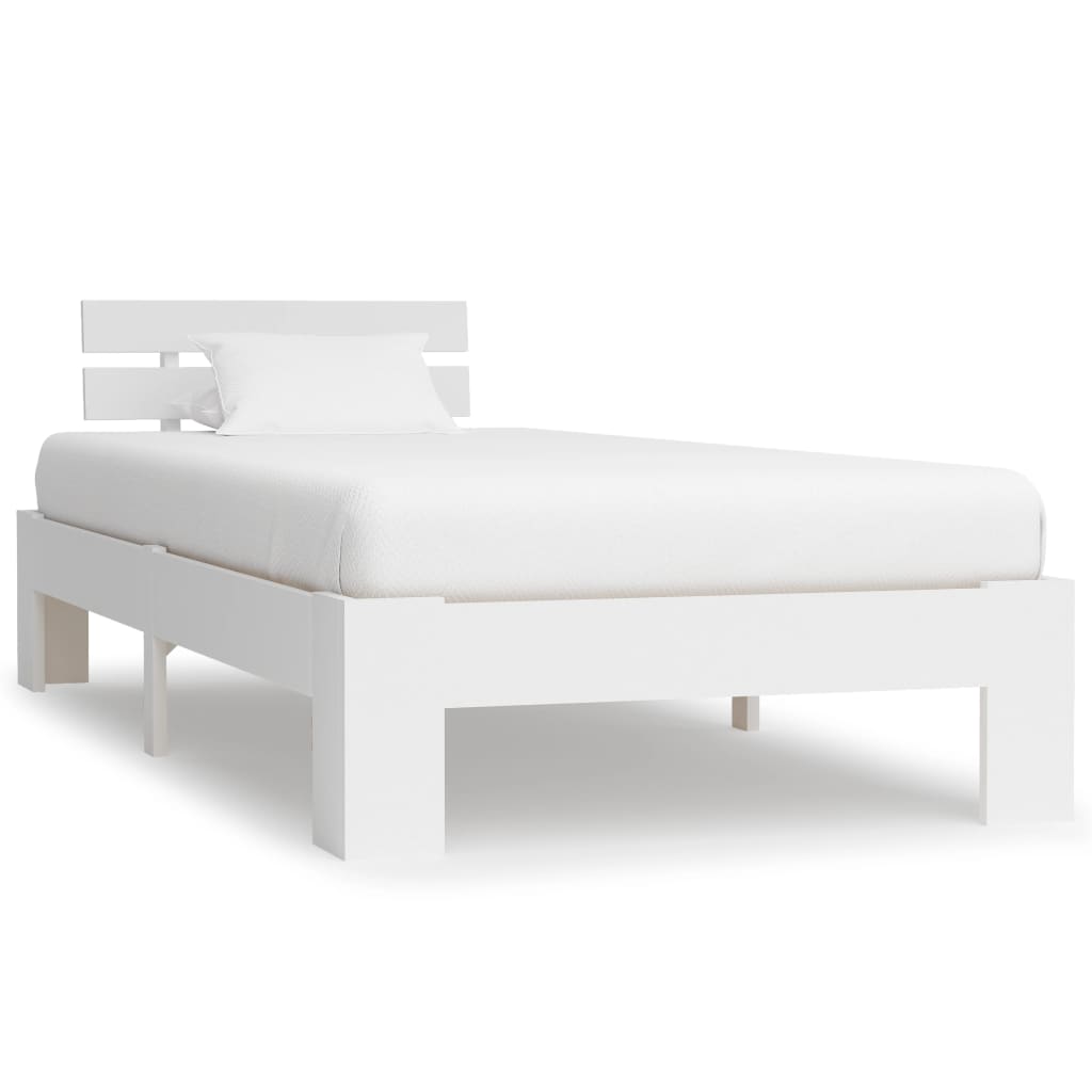 vidaXL Bed Frame Solid Pine Wood White 90x200 cm