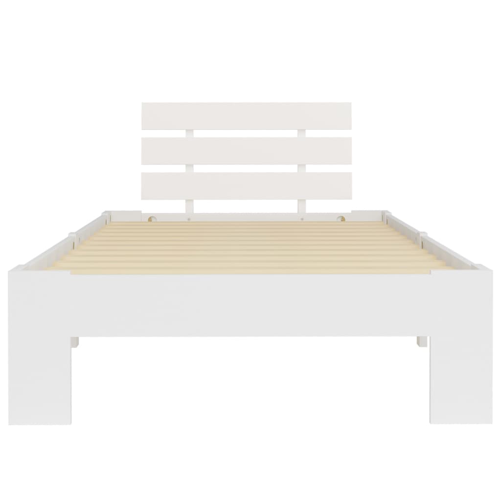 vidaXL Bed Frame Solid Pine Wood White 90x200 cm