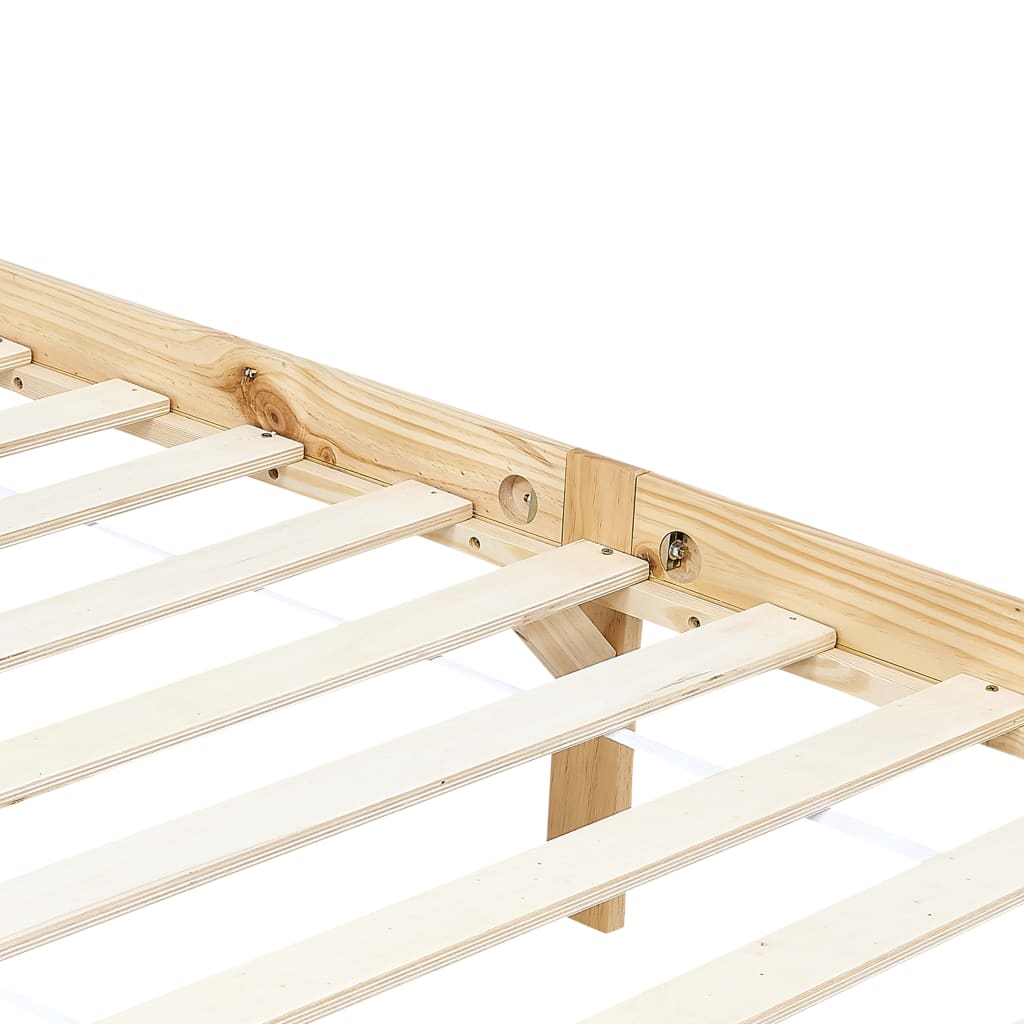 vidaXL Solid Pine Wood Four-Poster Bed Frame 100x200 cm
