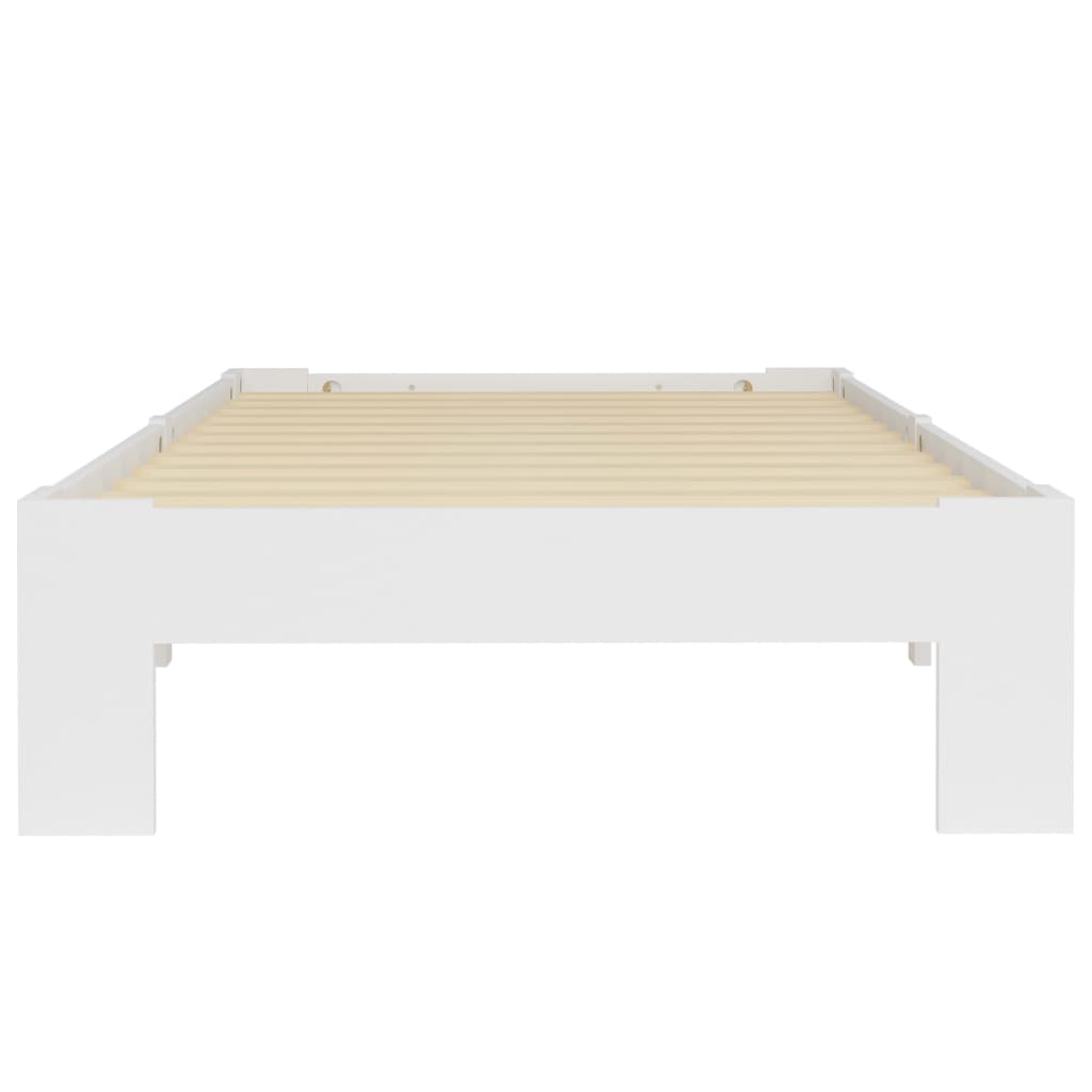 vidaXL Bed Frame Solid Pine Wood White 90x200 cm