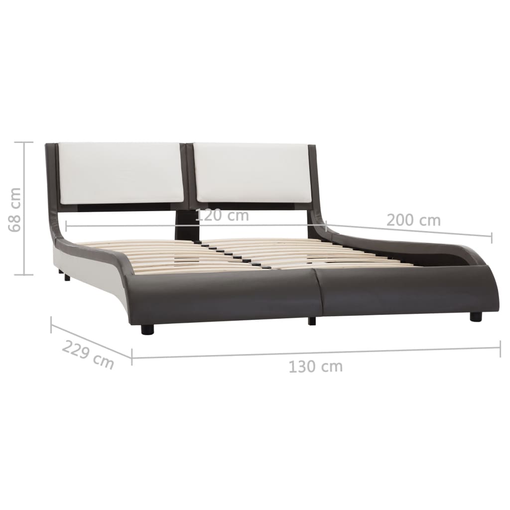 vidaXL Bedframe met LED zonder matras grijs en wit 120x190 cm