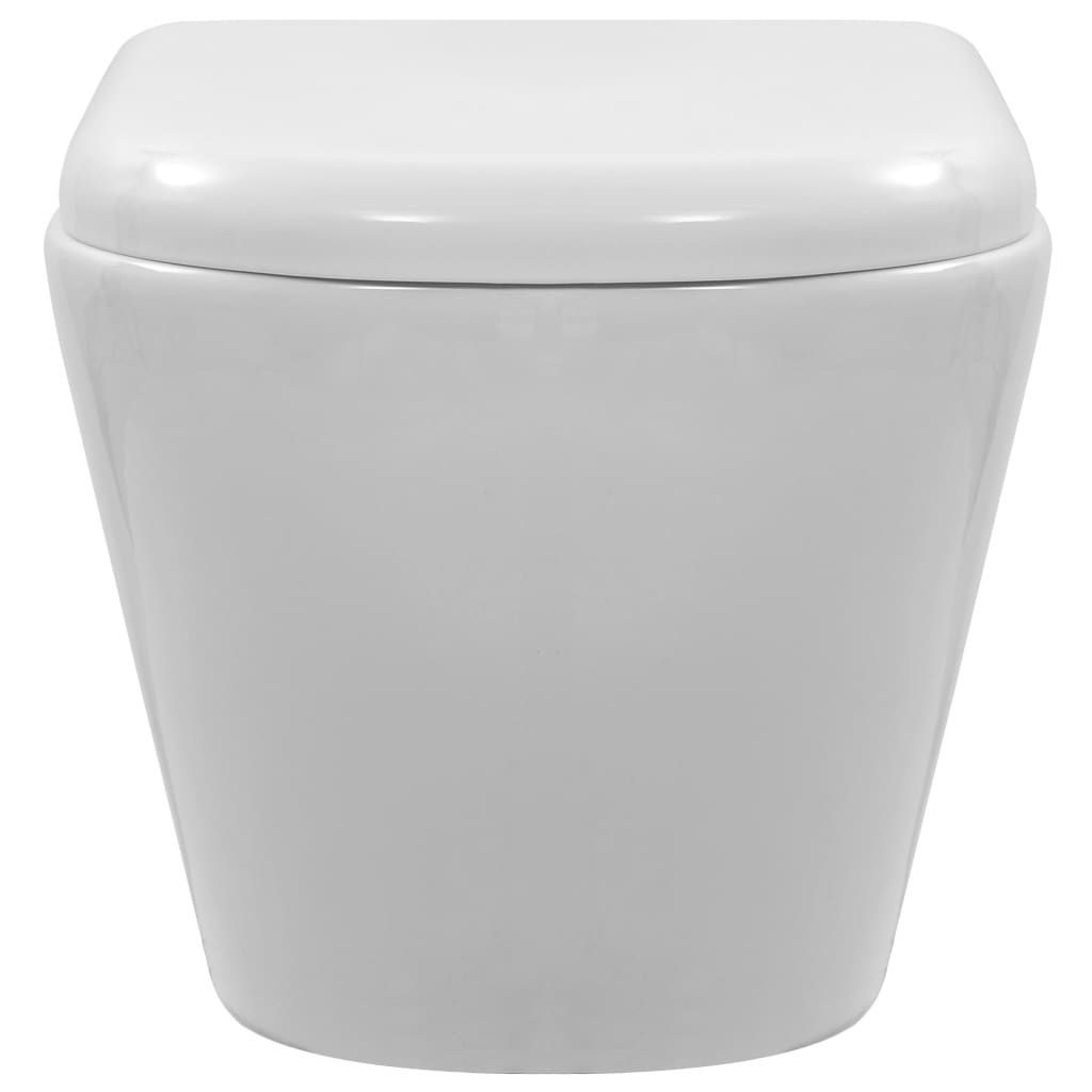 vidaXL Wall-hung rimless toilet ceramic white