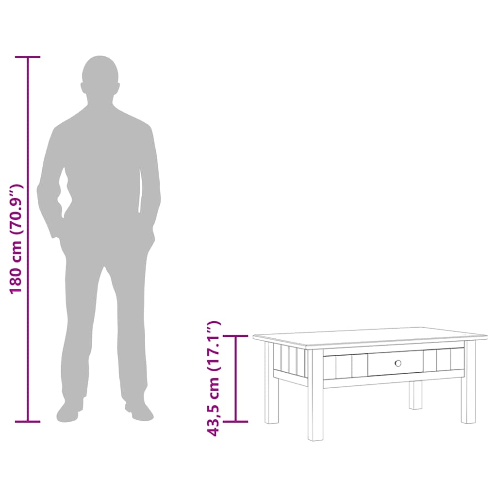 vidaXL Salontafel Panama Range 100x60x43,5 cm massief grenenhout