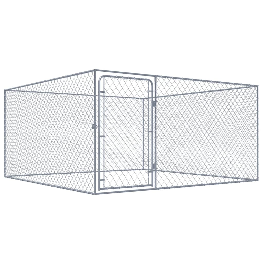 vidaXL Outdoor Dog Kennel 2x2x1 m Galvanized Steel