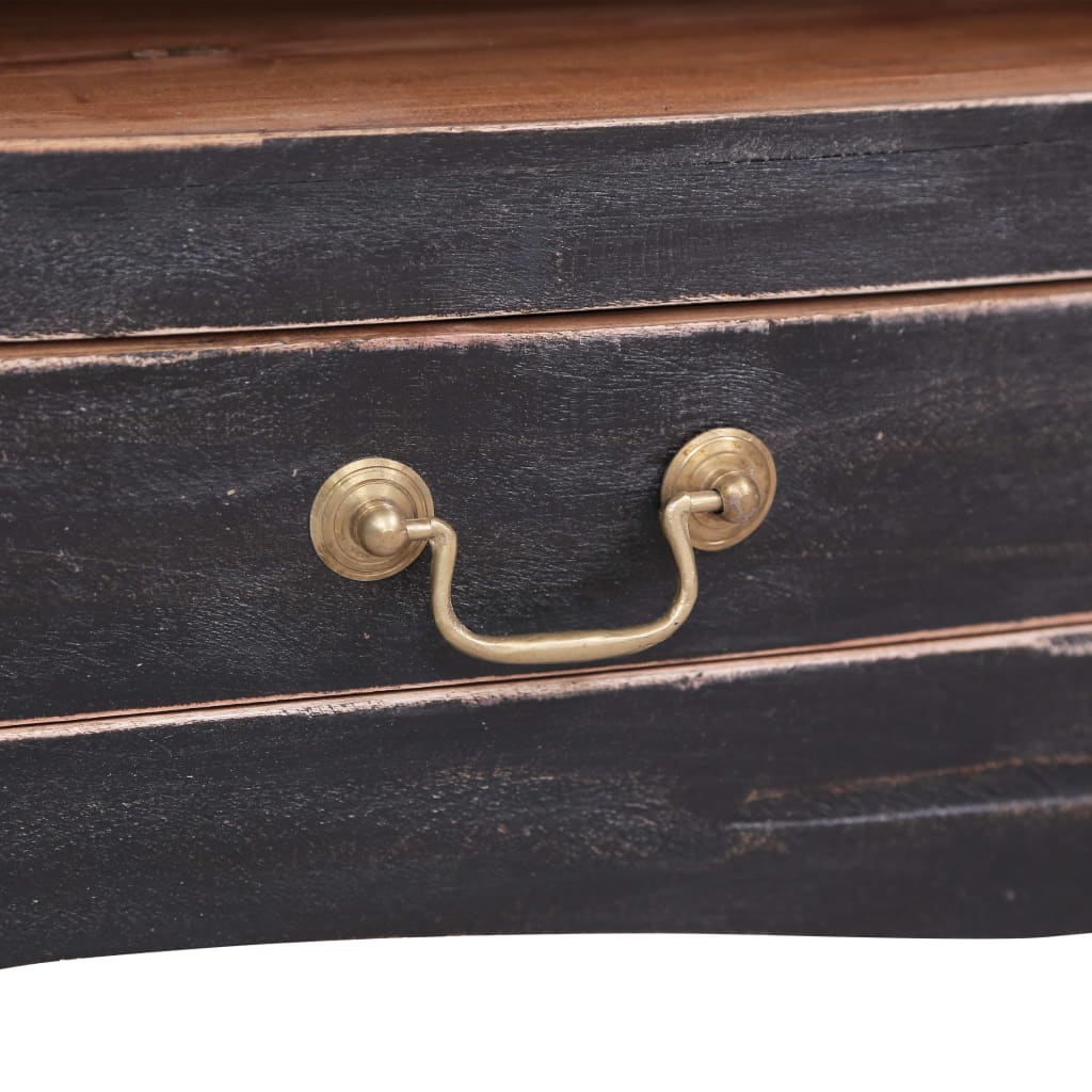 vidaXL TV cabinet 120x30x40 cm solid mahogany wood black