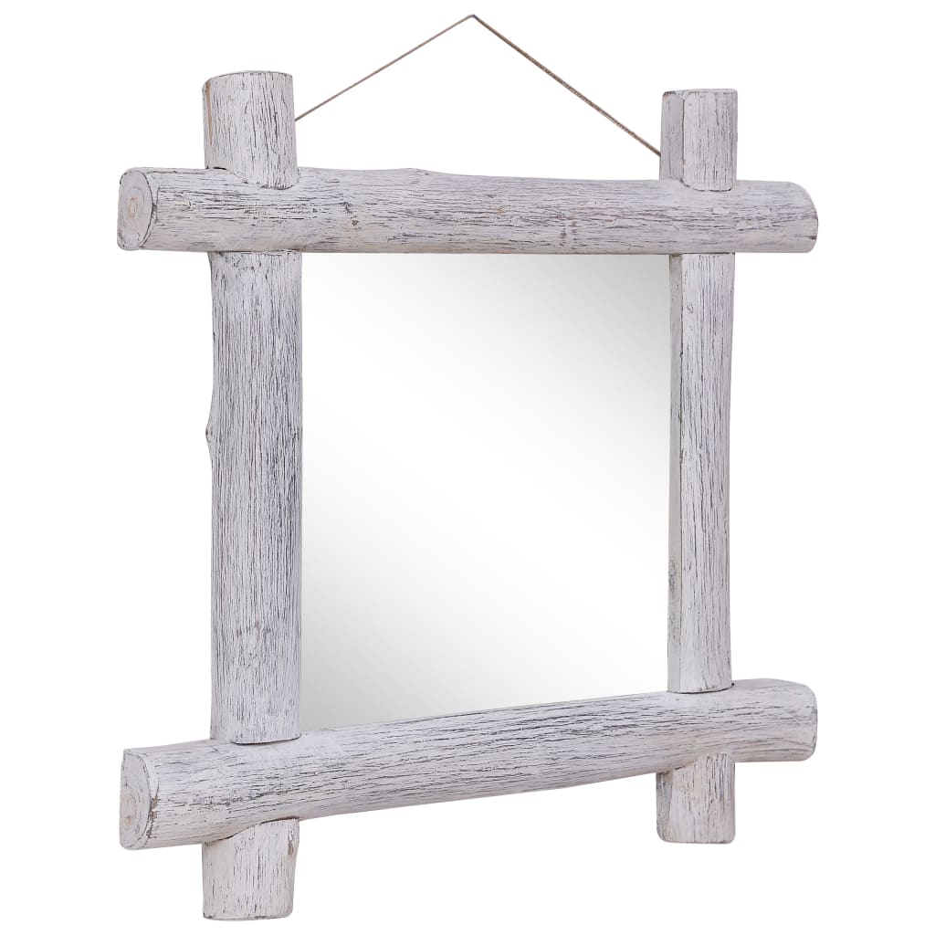 vidaXL Mirror wooden blocks 70x70 cm solid reclaimed wood