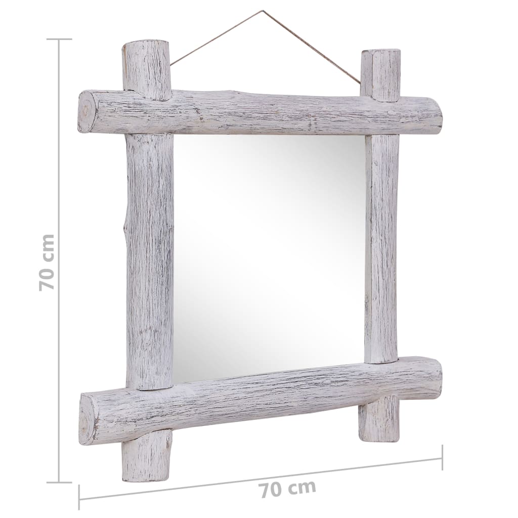 vidaXL Mirror wooden blocks 70x70 cm solid reclaimed wood