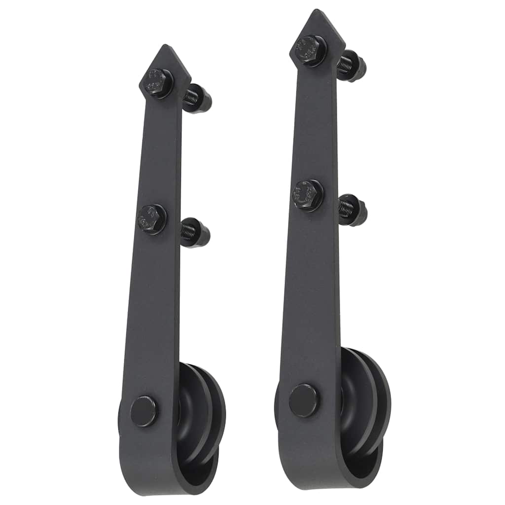 vidaXL Sliding Door Hardware Kit 183 cm Steel Black