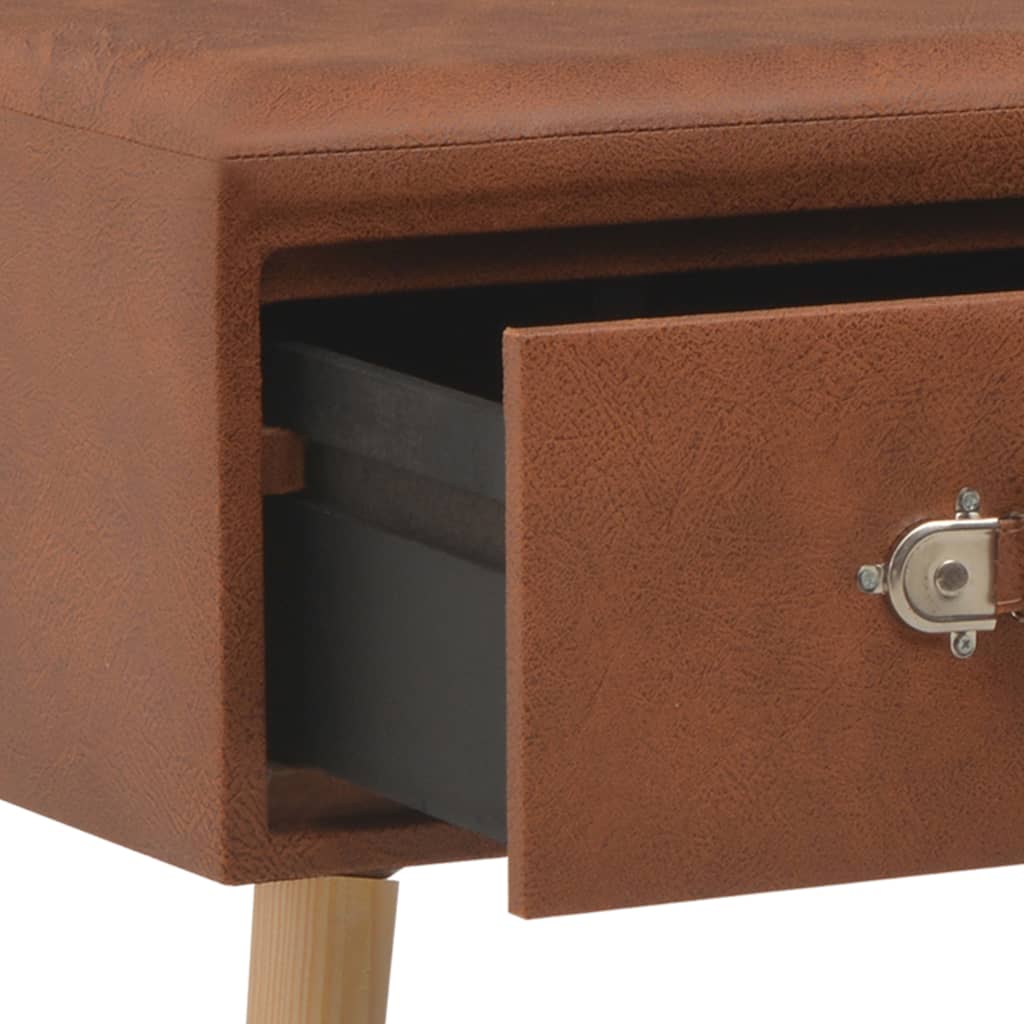 vidaXL Bench with Drawers 80 cm Faux Leather Brown